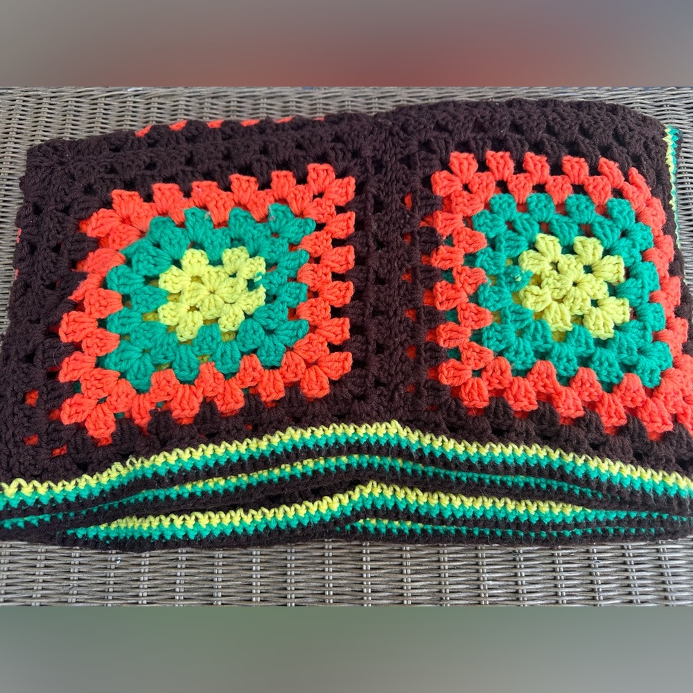 Vintage Afghan Crochet Thrown Blanket